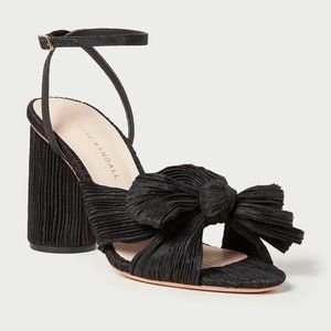 Loeffler Randall Camellia Black Pleated Bow Heel BRAND NEW